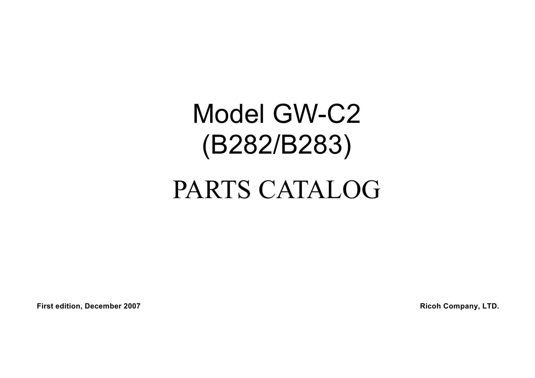 RICOH Aficio MP-1810L MP1810LD B282 B283 Parts Catalog-1